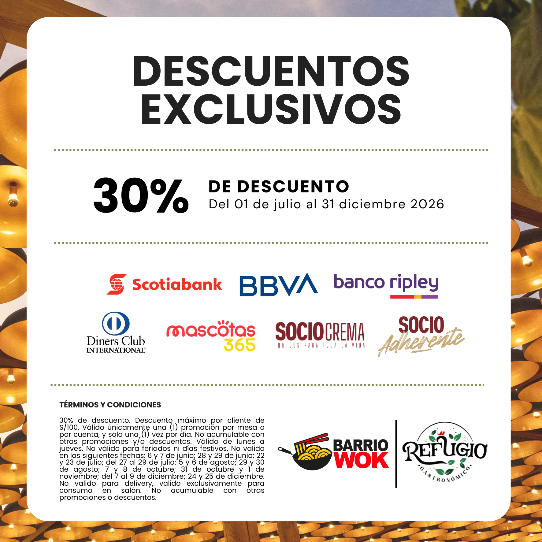 Descuentos exclusivos de Barrio Wok