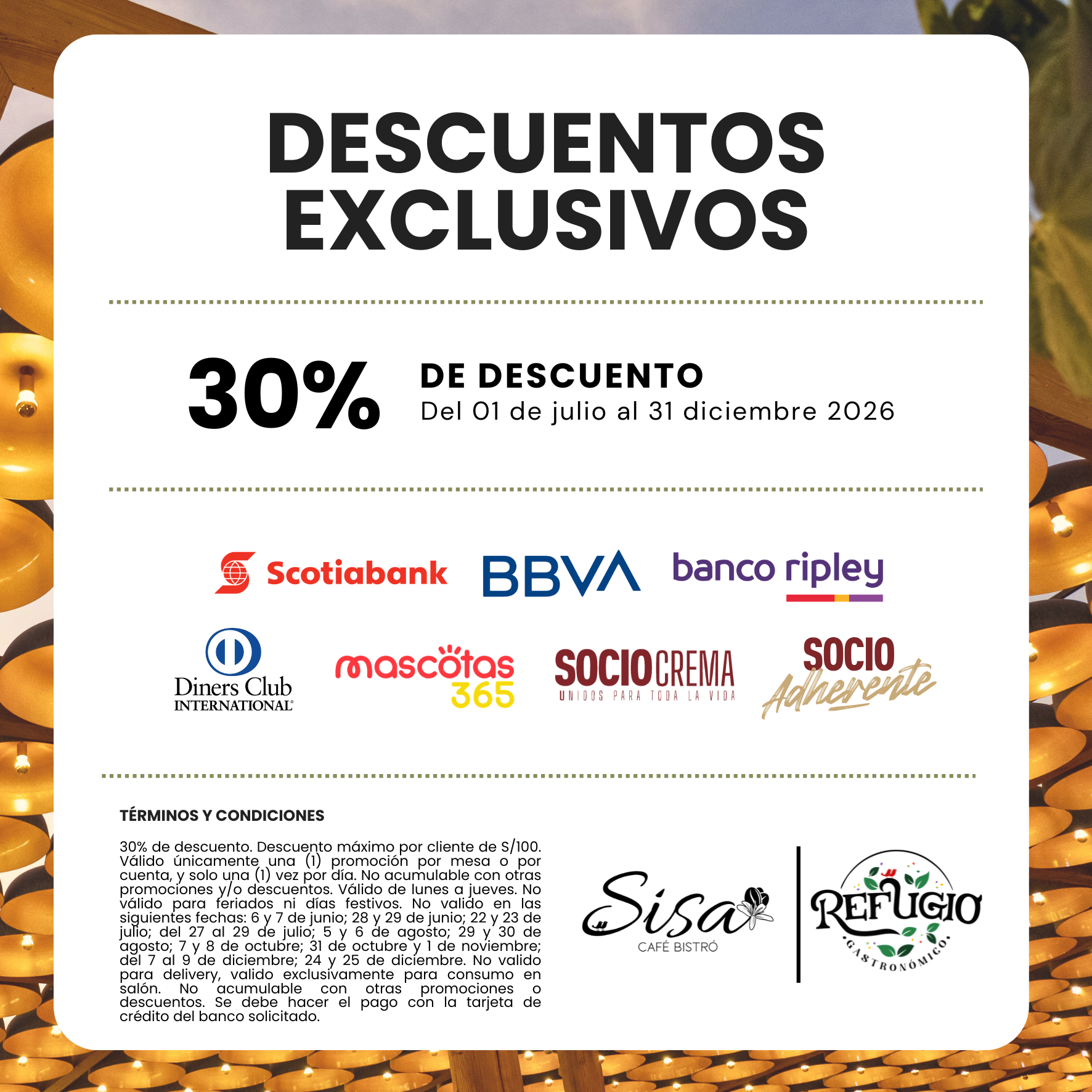 Descuentos exclusivos de Sisa